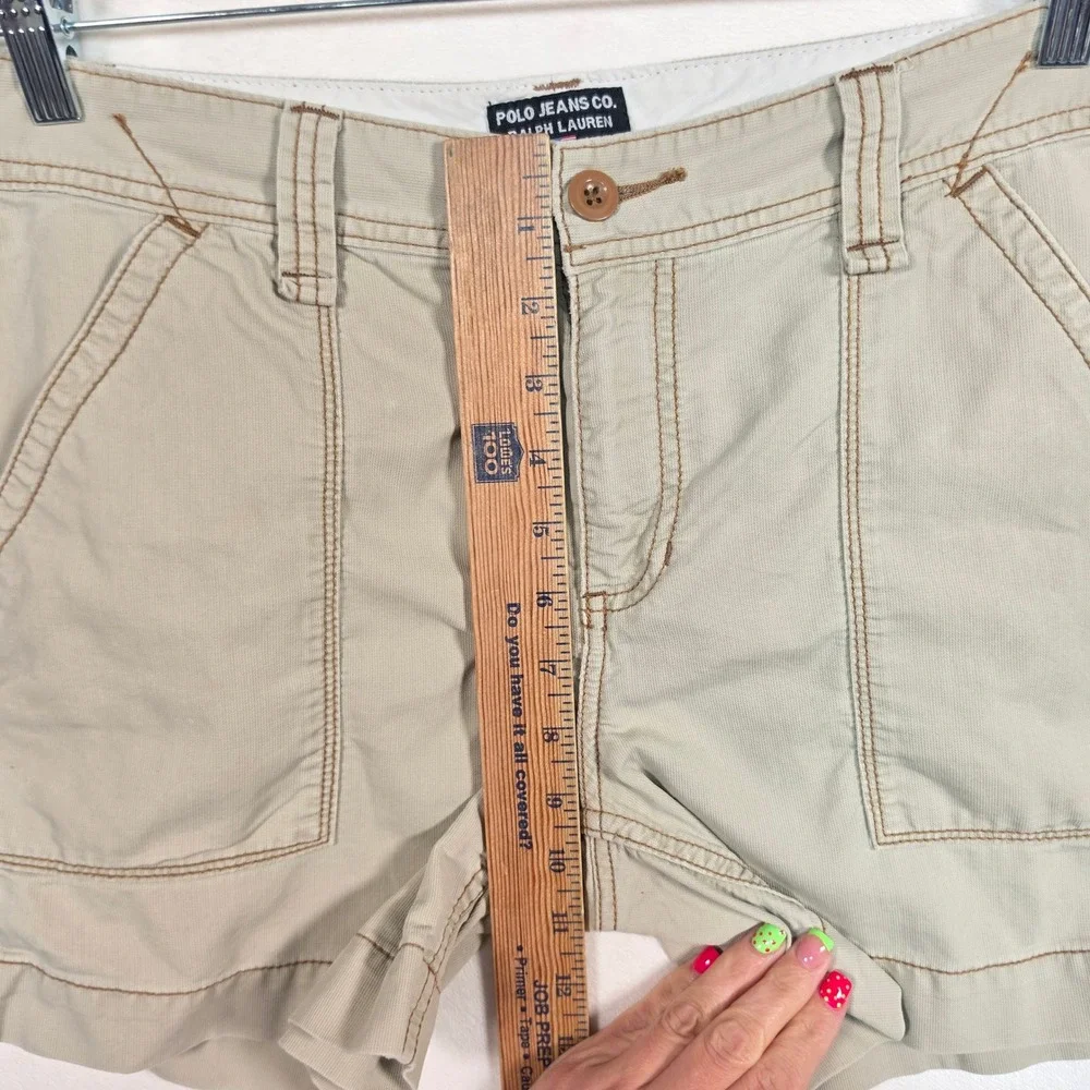 Polo Jeans Co Ralph Lauren Shorts Women's 6 Beige Utility Carpenter Y2K Casual